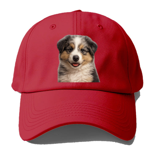 Australian Shepherd Puppy Portrait Design Baseball Cap
