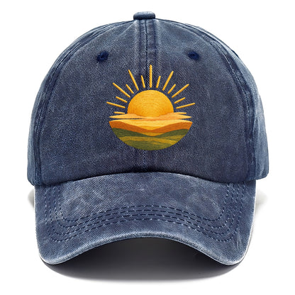 golden sunrise horizon Hat