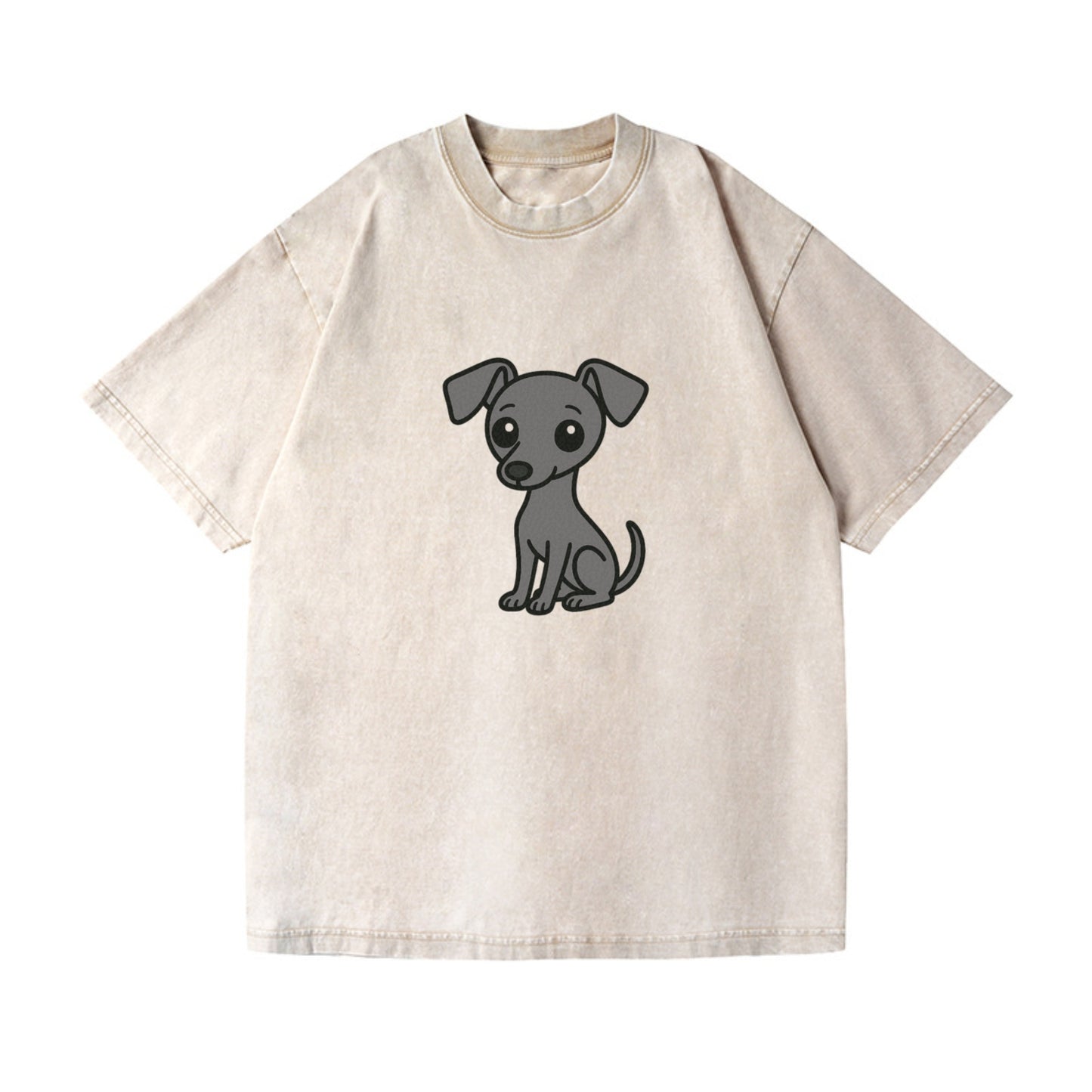 italian greyhound gray sitting pose with thin build portrait design Hat