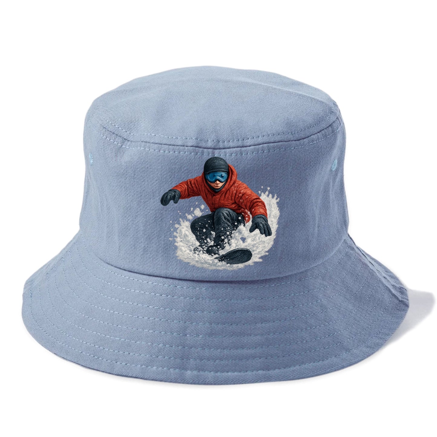 snowboarder carving through fresh powder Hat