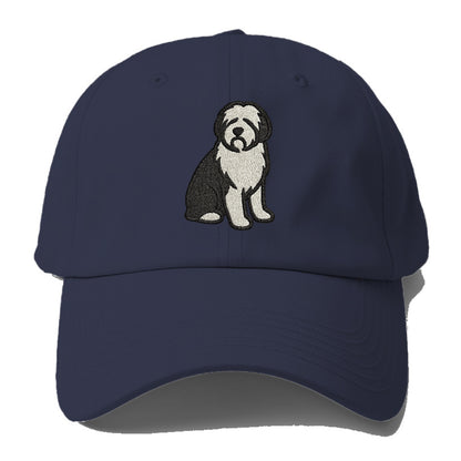 Old English Sheepdog Black And White Pose Hat