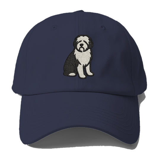 Old English Sheepdog Black And White Pose Hat