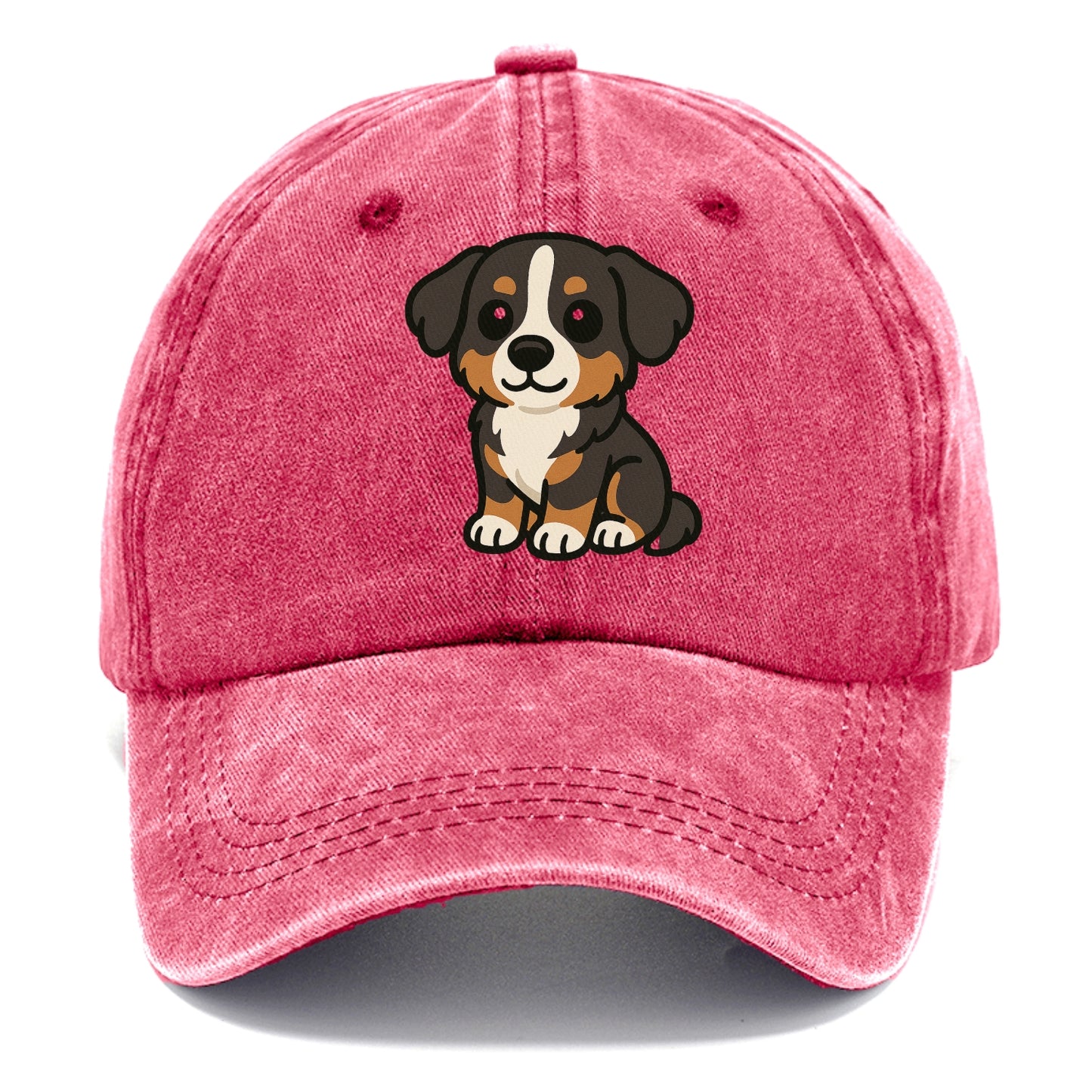 bernese mountain dog tricolor sitting pose portrait design Hat