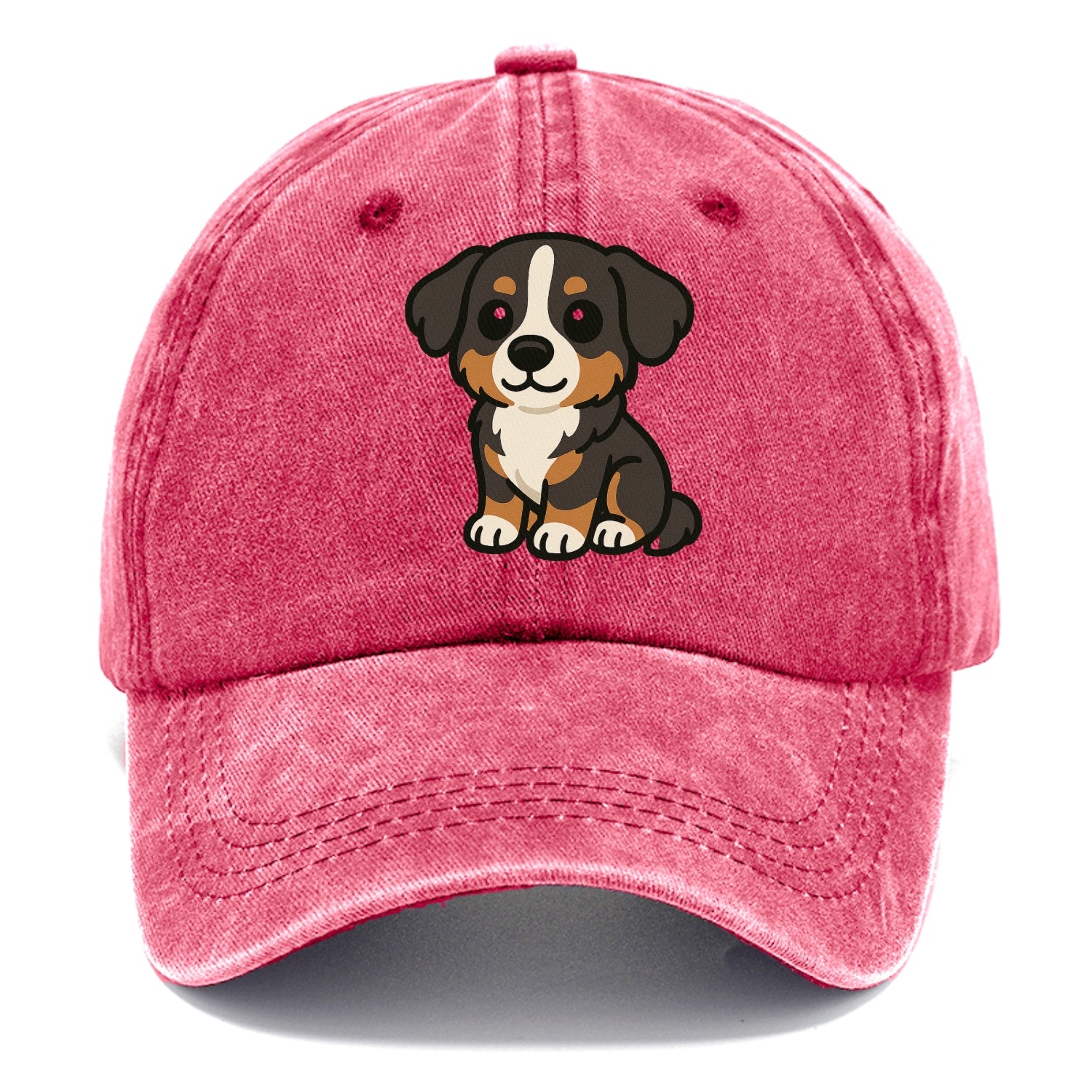 bernese mountain dog tricolor sitting pose portrait design Hat