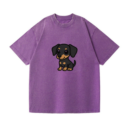 miniature pinscher black and tan sitting pose portrait design Hat