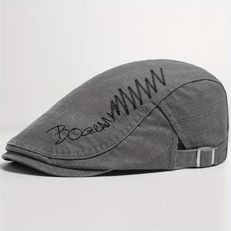 Embroidered flat cap sales