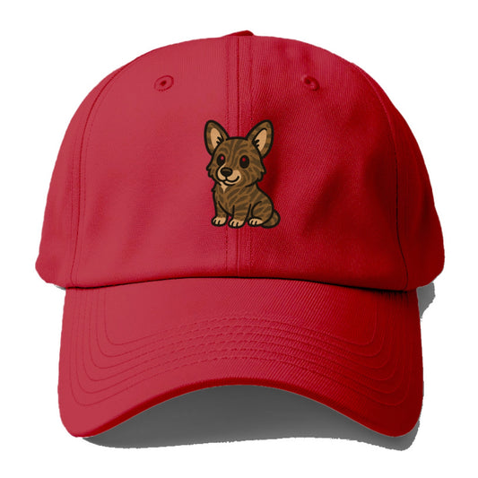 welsh corgi cardigan brindle sitting pose portrait design Hat