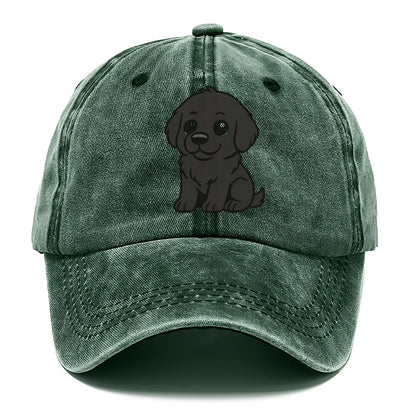 newfoundland black sitting pose with gentle giant expression portrait design Hat