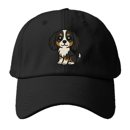 cavalier king charles spaniel tricolor sitting pose portrait design Hat