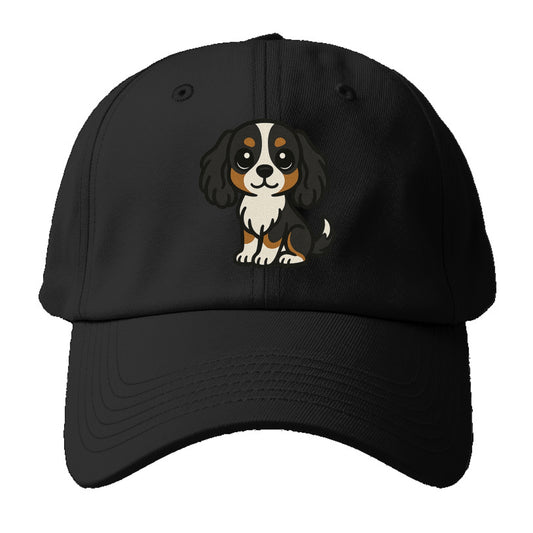 cavalier king charles spaniel tricolor sitting pose portrait design Hat