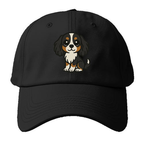 Cavalier King Charles Spaniel Tricolor Sitting Pose Portrait Design Baseball Cap For Big Heads