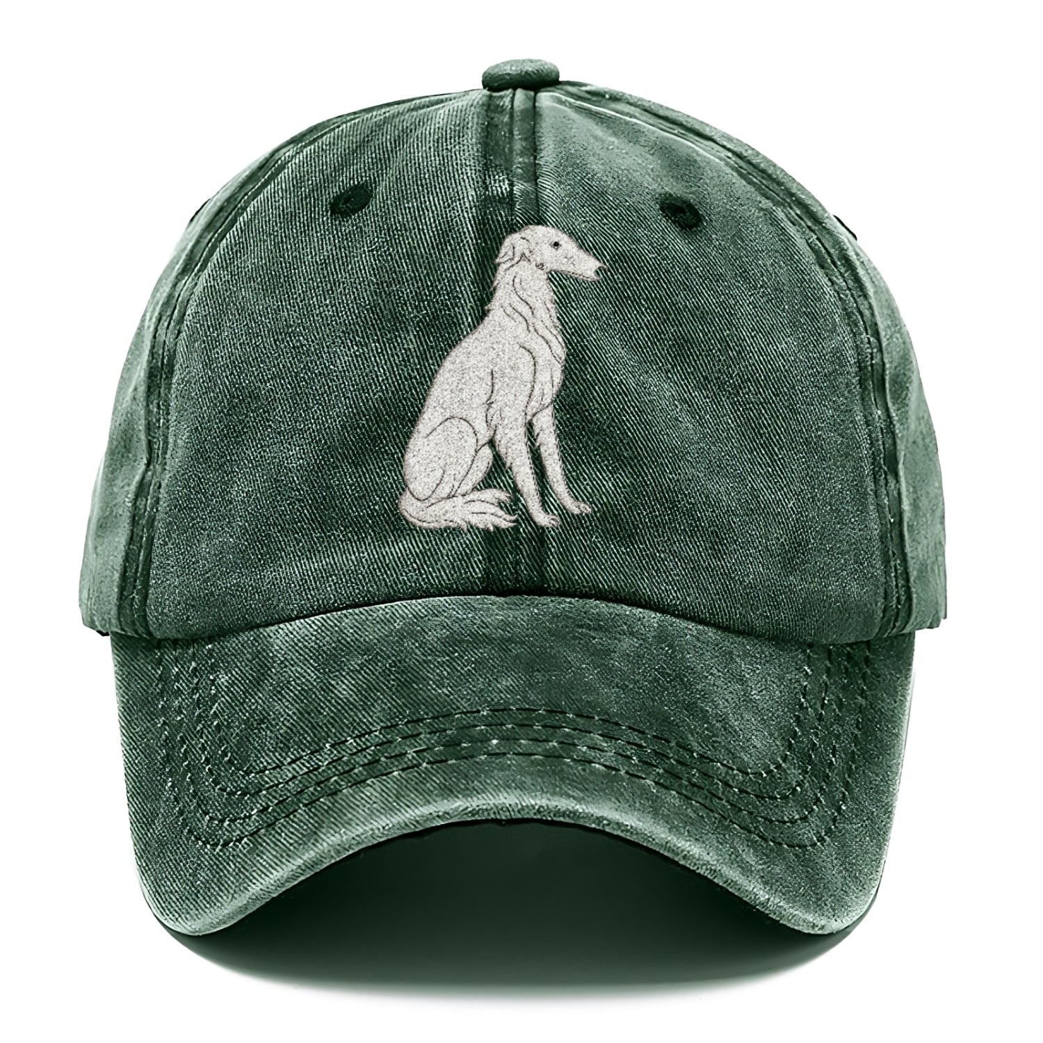 Borzoi White Sitting Pose Hat