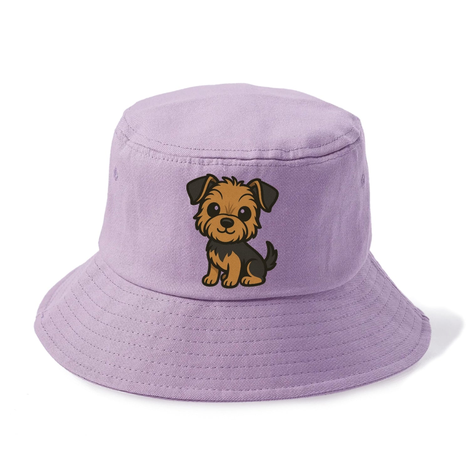 yorkipoo small brown and black sitting pose portrait design Hat