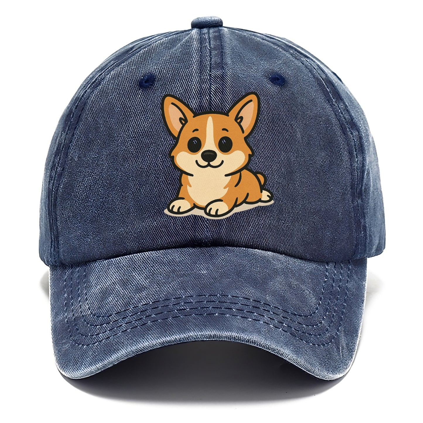 corgi sploot position portrait design Hat