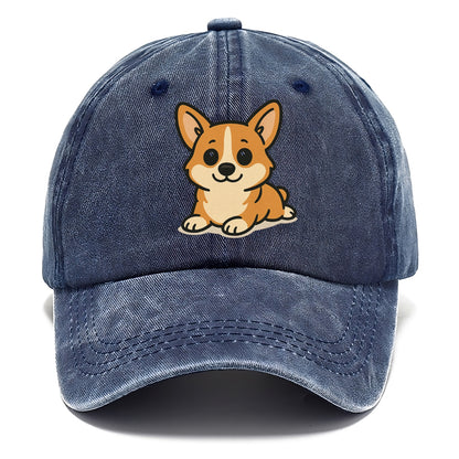 corgi sploot position portrait design Hat