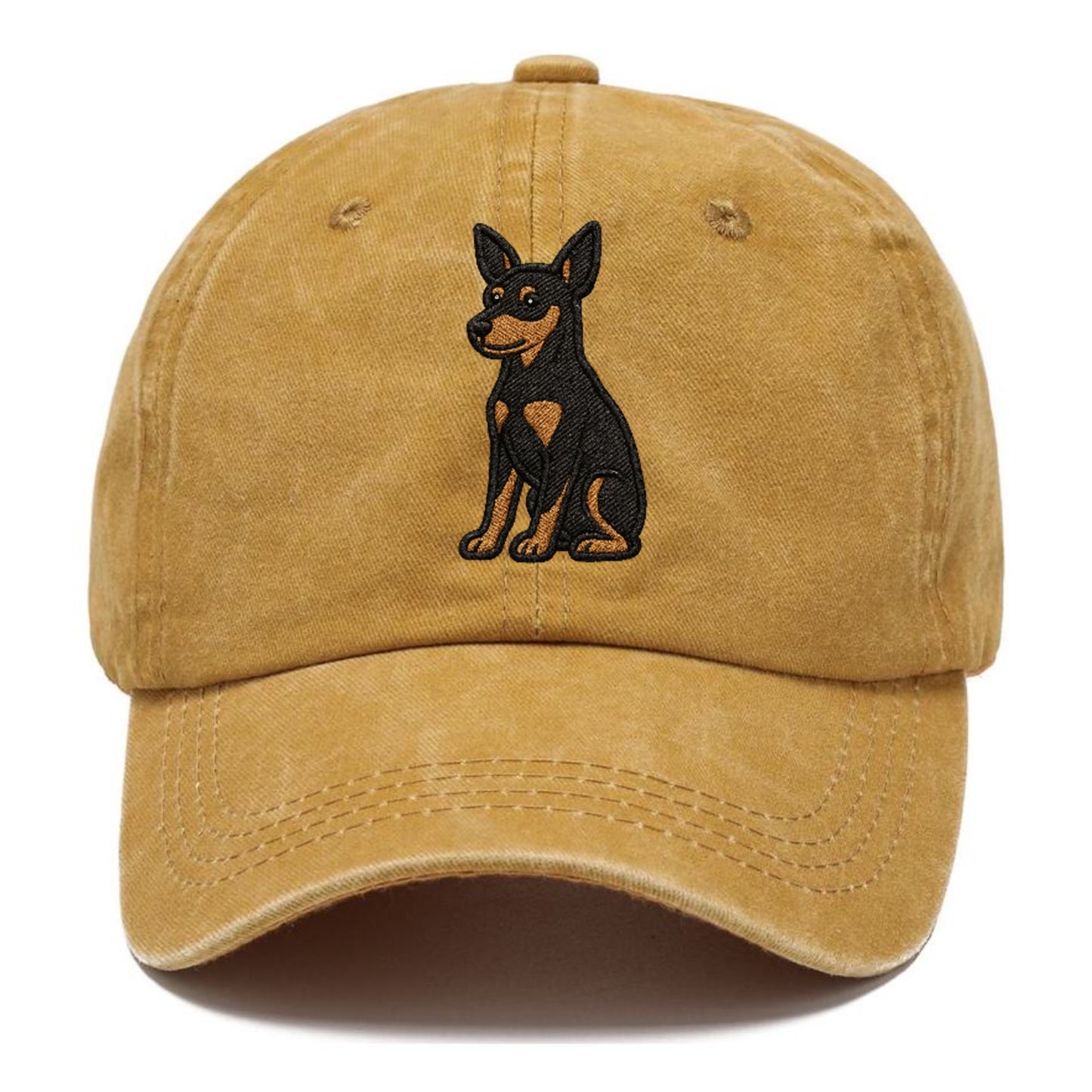 miniature-pinscher-black-tan-regal-poise Hat