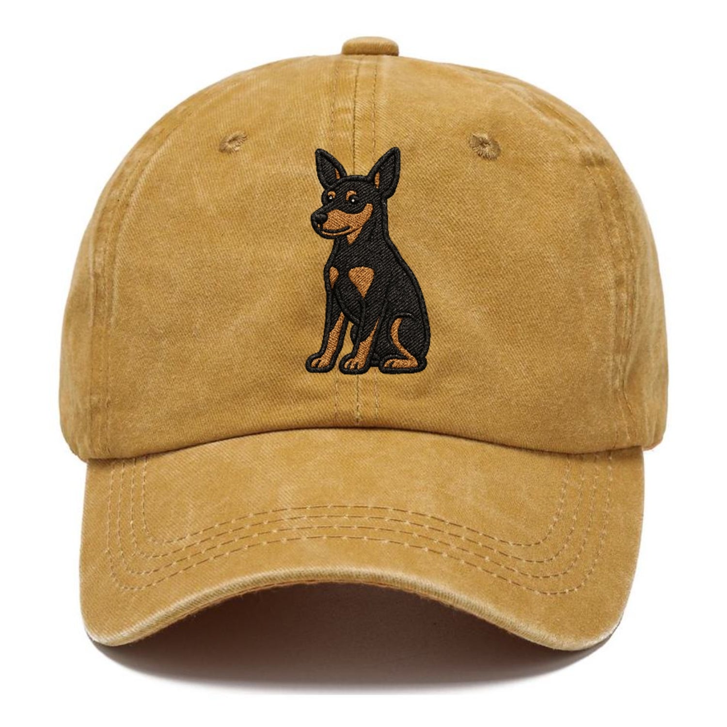 miniature-pinscher-black-tan-regal-poise Hat