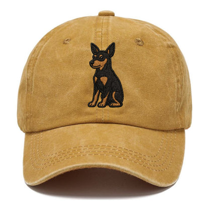 miniature-pinscher-black-tan-regal-poise Hat