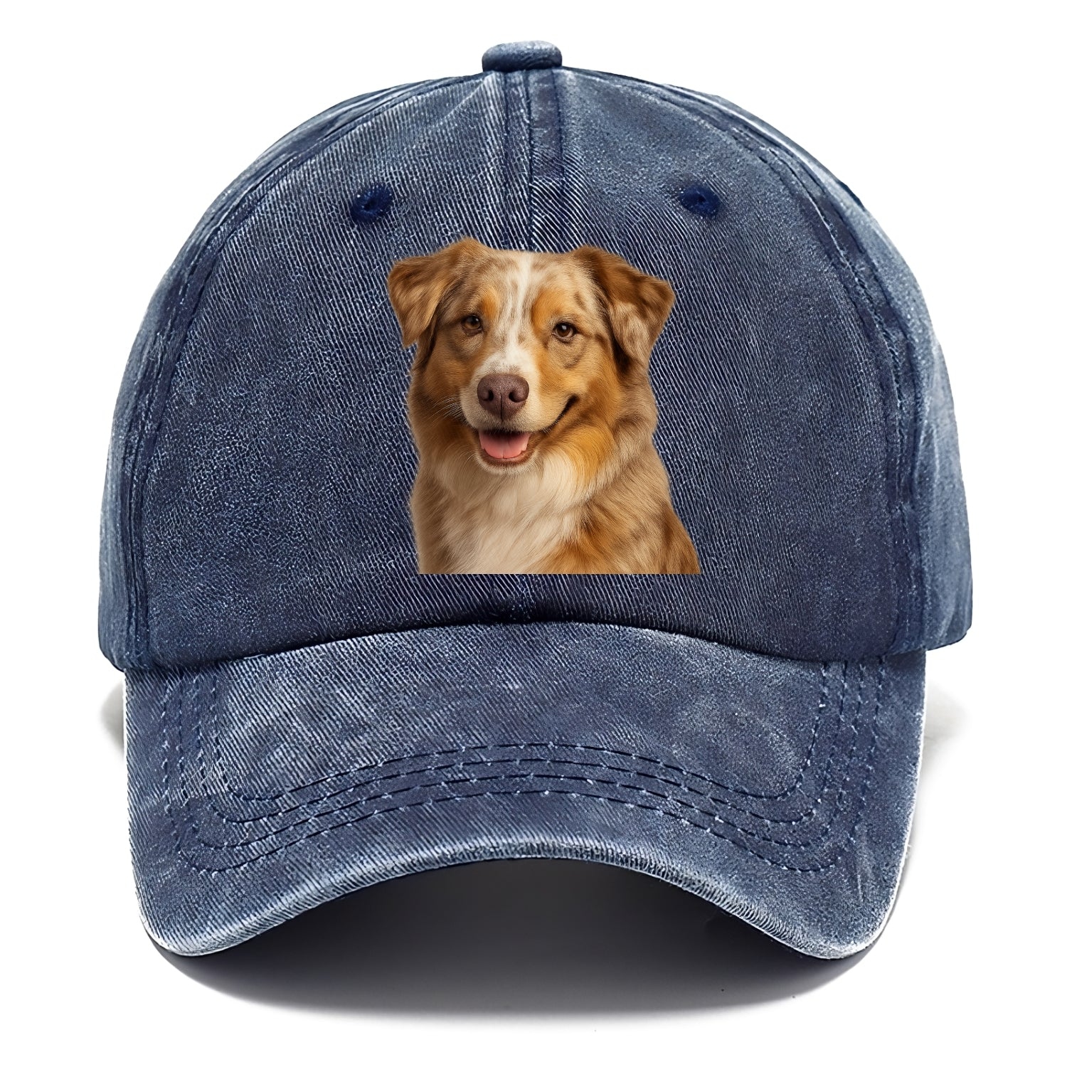 red merle australian shepherd portrait design Hat