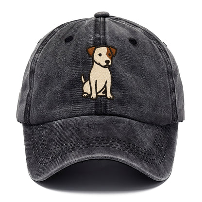 Jack Russell Terrier White With Brown Patches Pose Hat