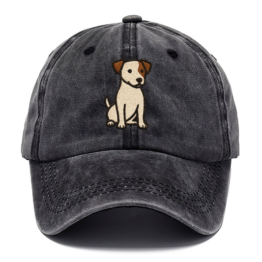 Jack Russell Terrier White With Brown Patches Pose Hat