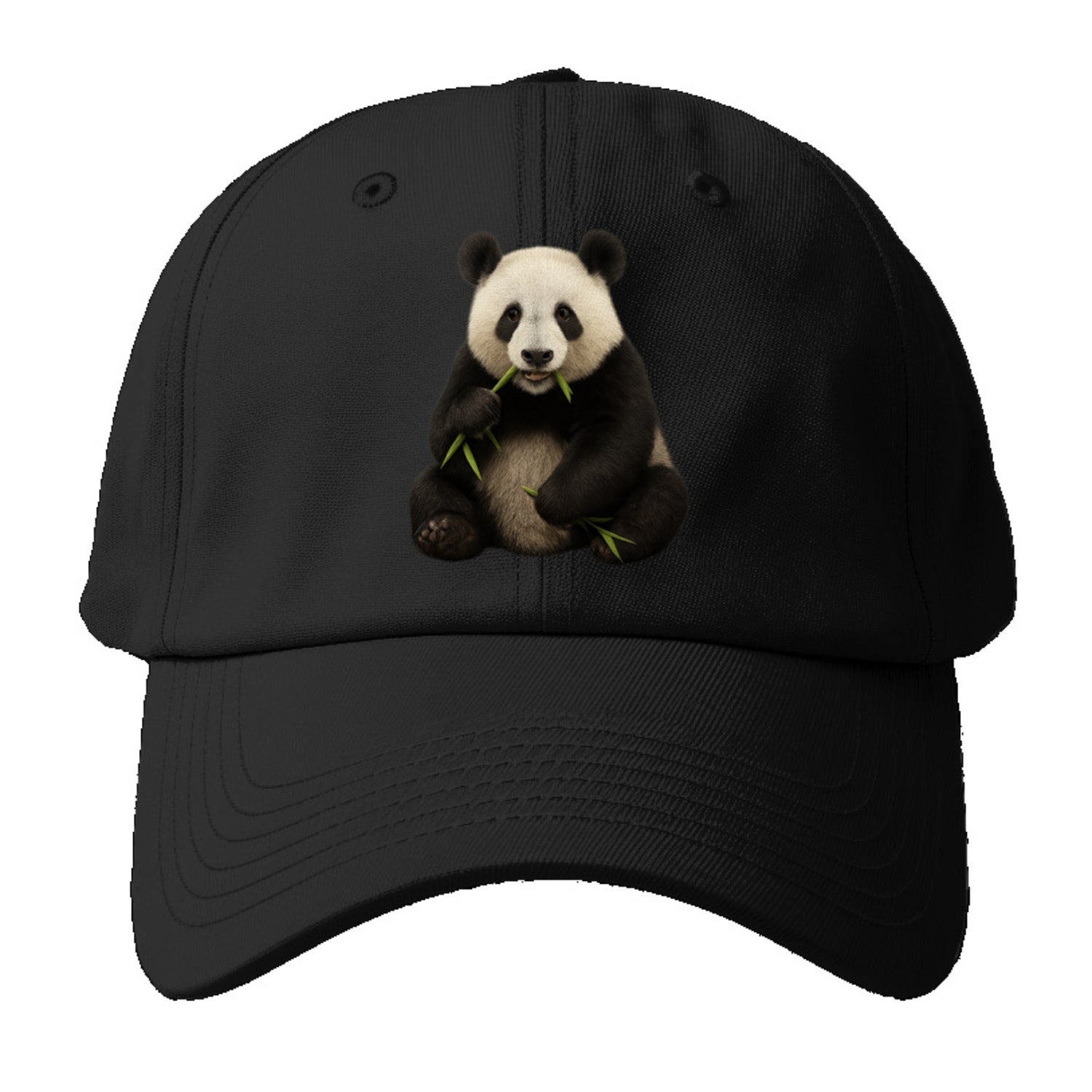 realistic panda eating bamboo hat Hat