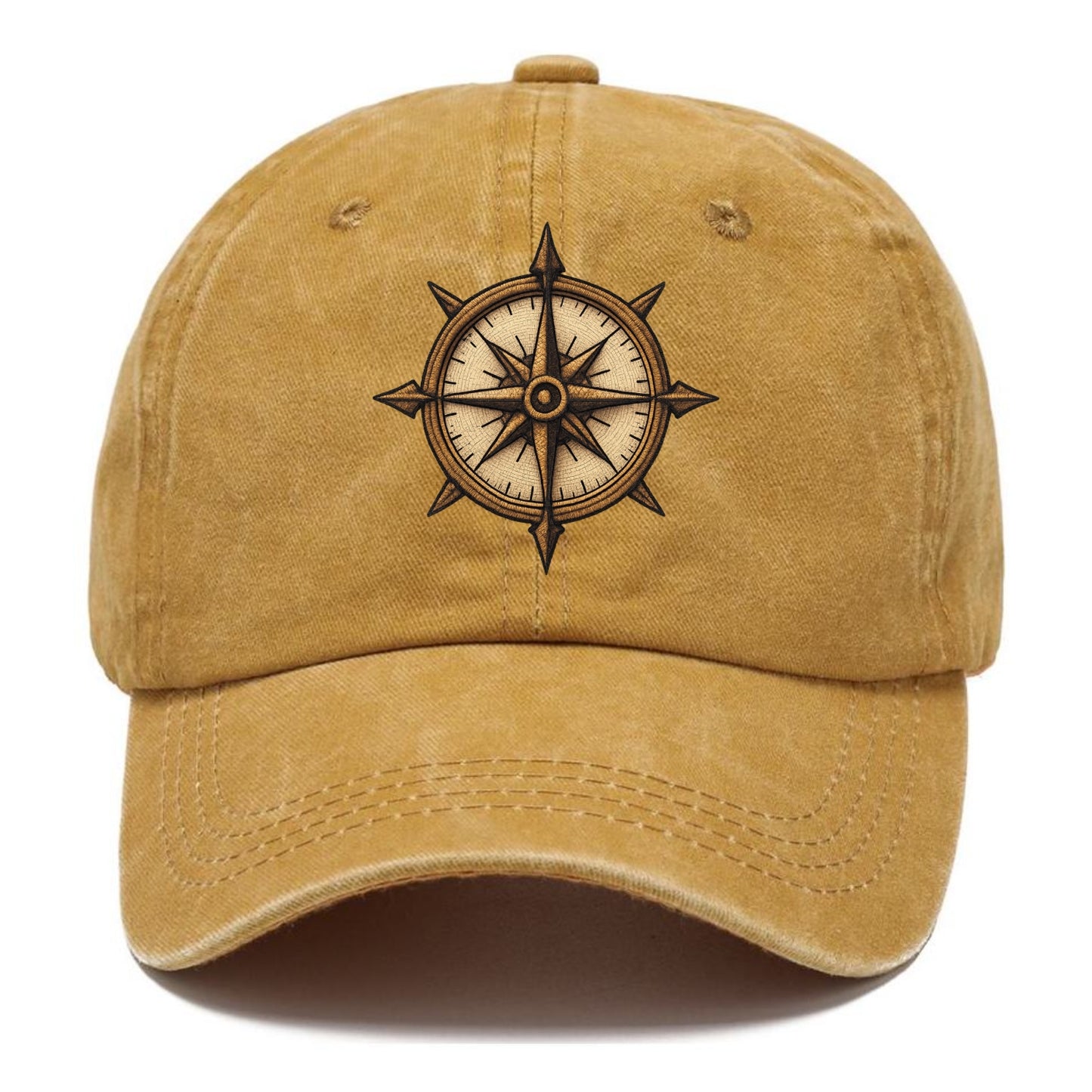 antique compass rose with golden texture Hat