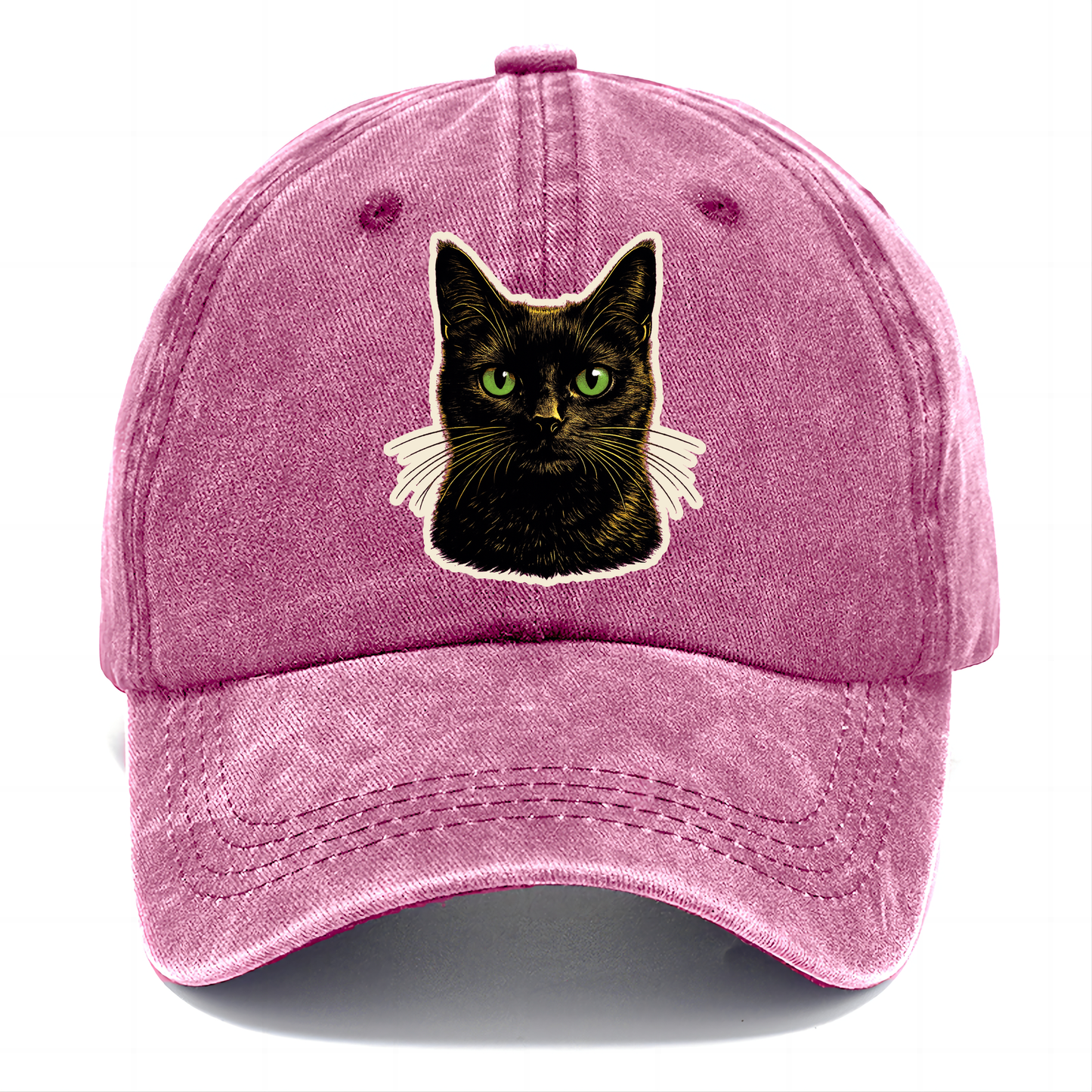 Green Eyed Black Cat Classic Cap