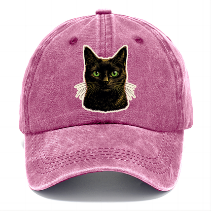 Green Eyed Black Cat Classic Cap