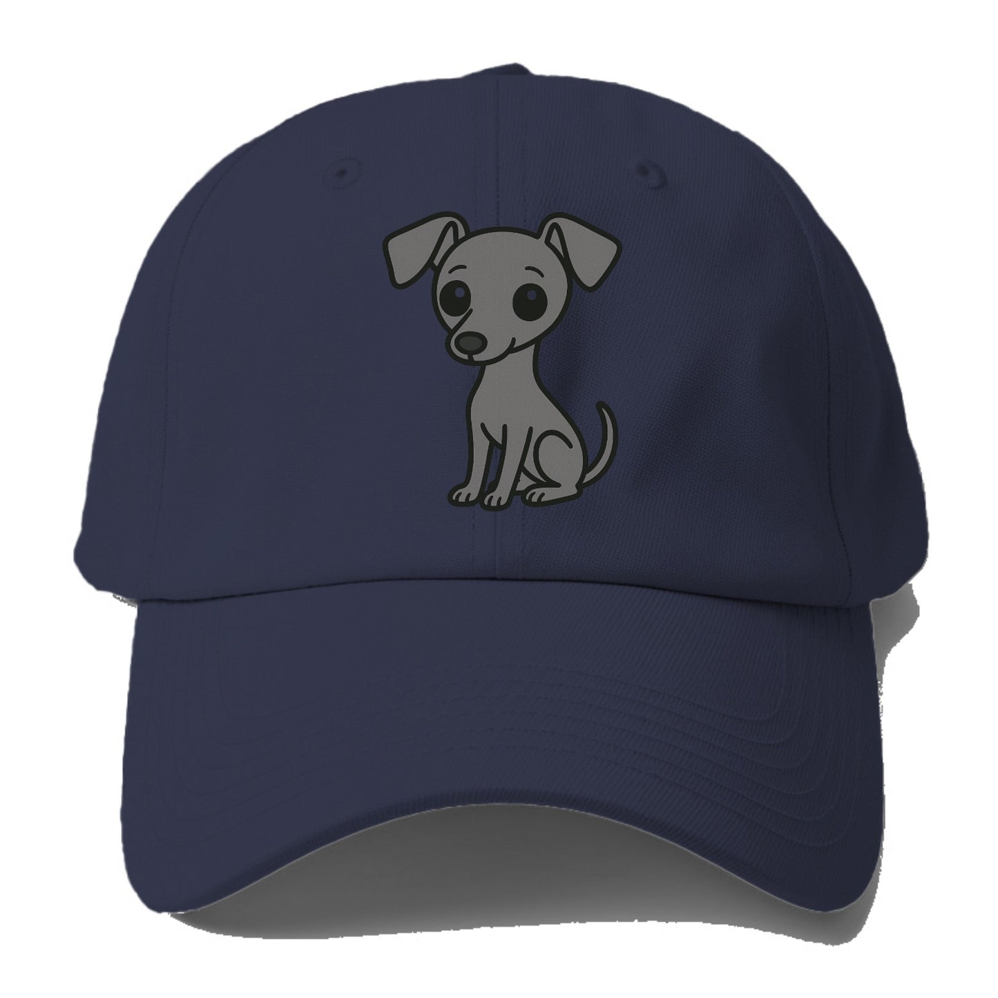 italian greyhound gray sitting pose with thin build portrait design Hat