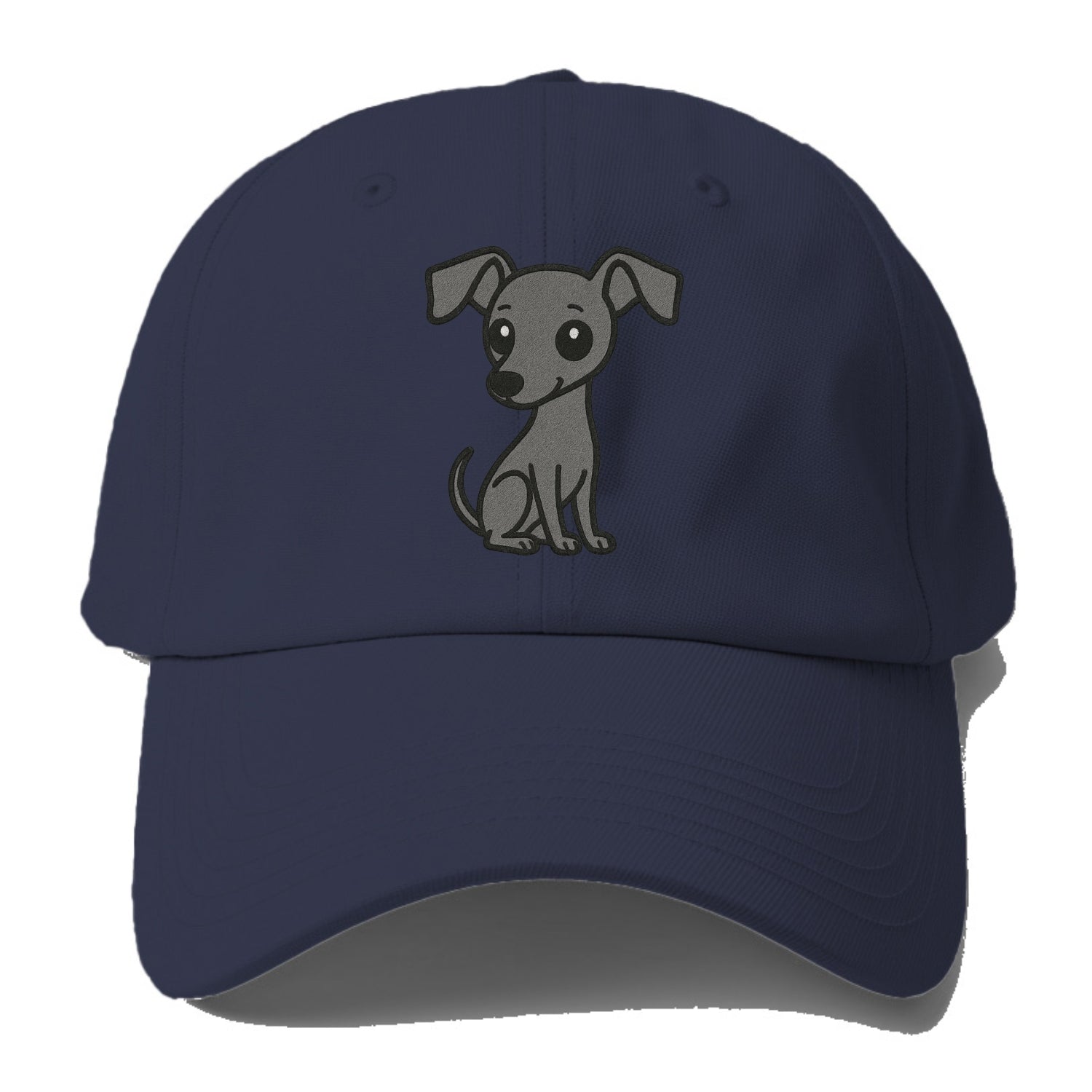 italian greyhound gray sitting pose with thin build portrait design Hat