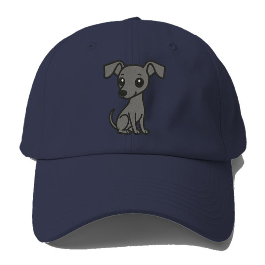 italian greyhound gray sitting pose with thin build portrait design Hat