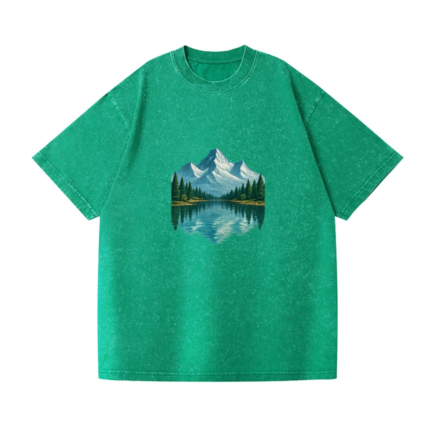 snowy mountain lake reflection design Hat