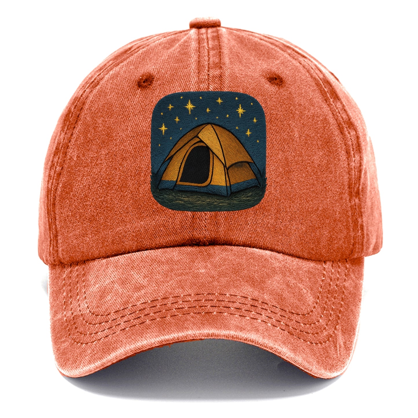 starlit tent under night sky Hat