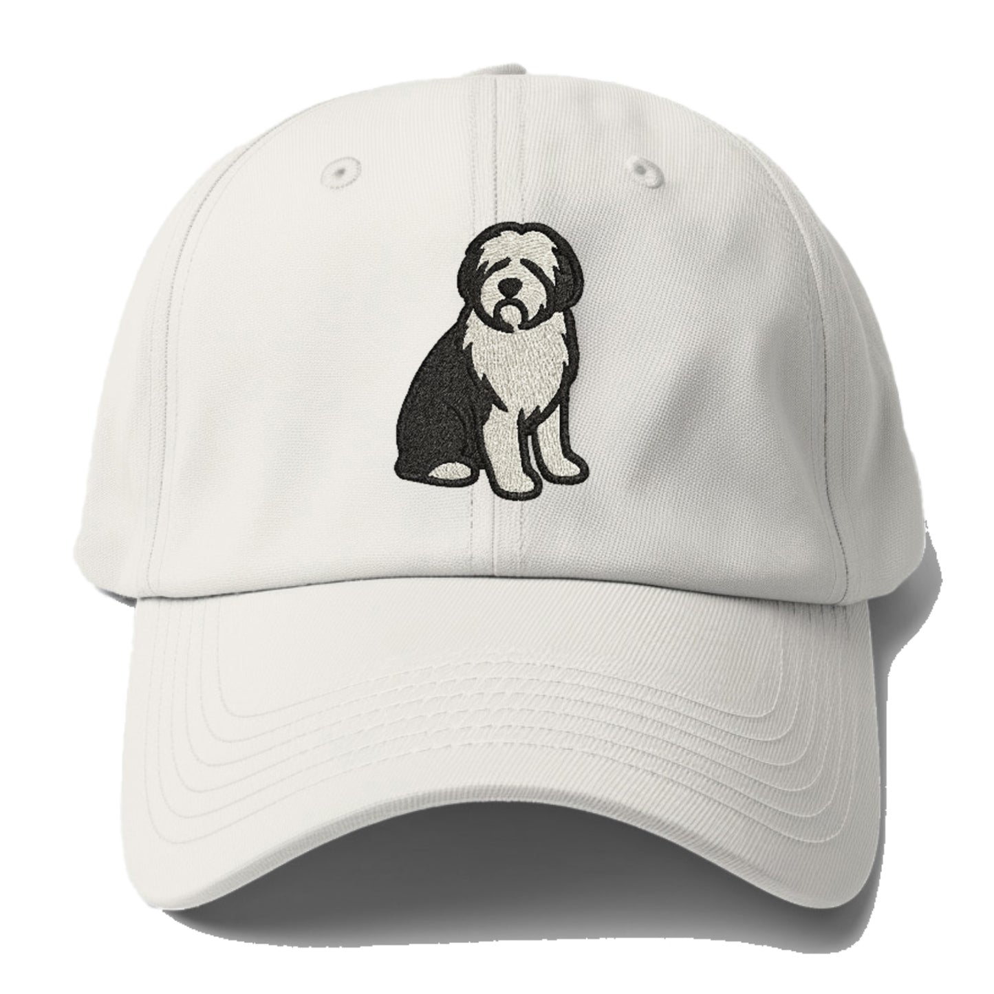 Old English Sheepdog Black And White Pose Hat