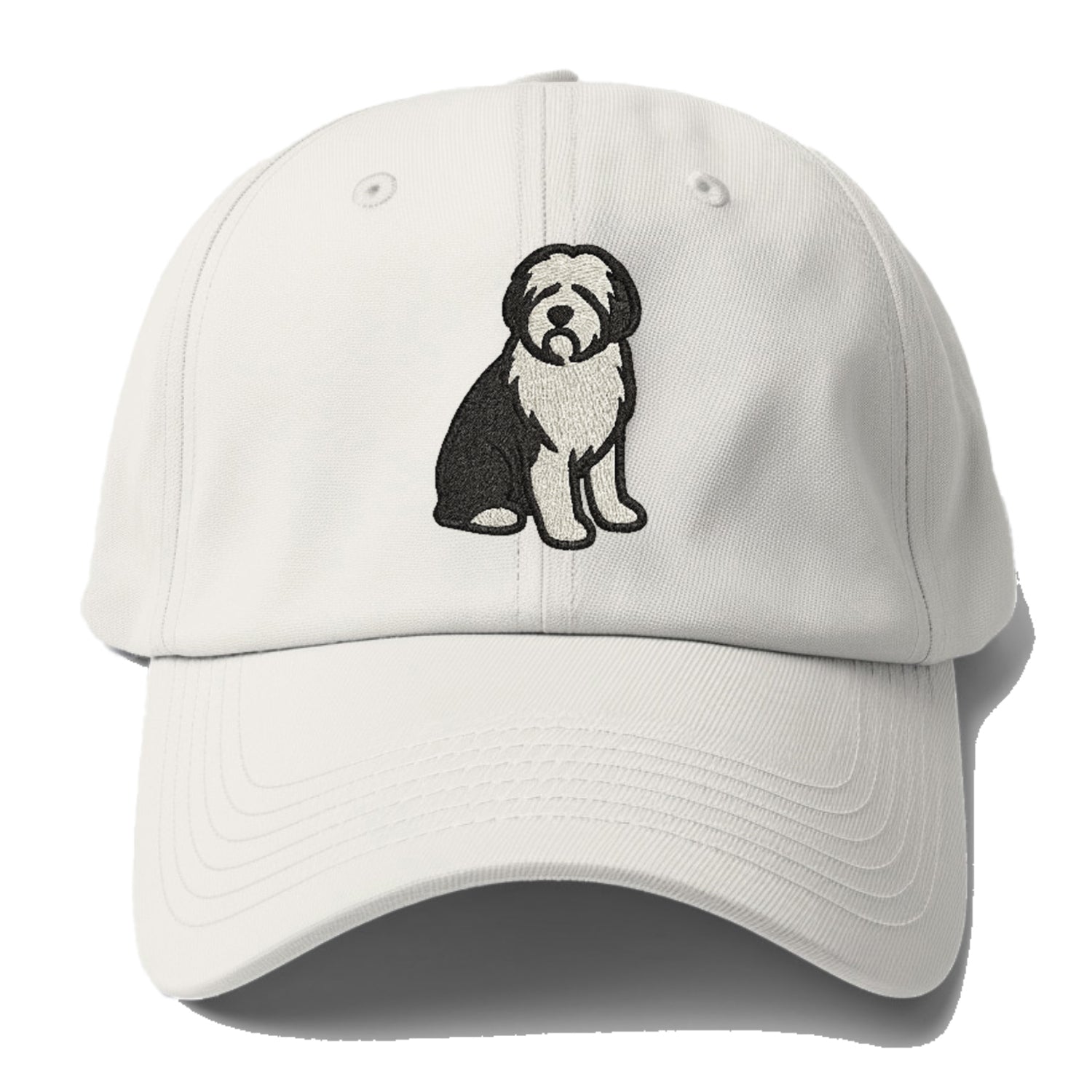Old English Sheepdog Black And White Pose Hat