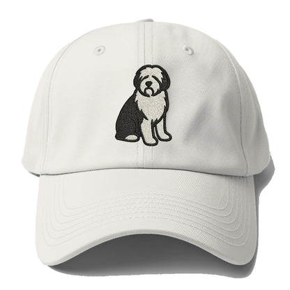 Old English Sheepdog Black And White Pose Hat
