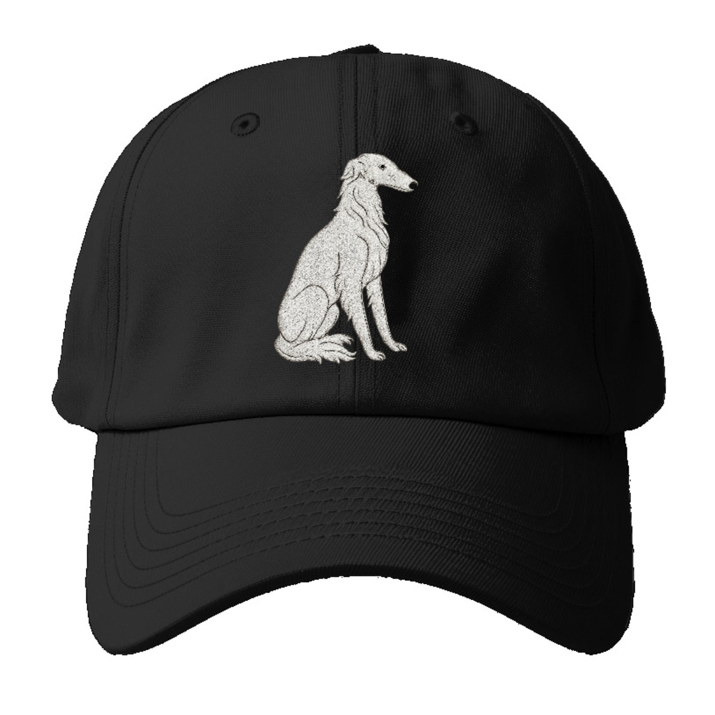 Borzoi White Sitting Pose Hat