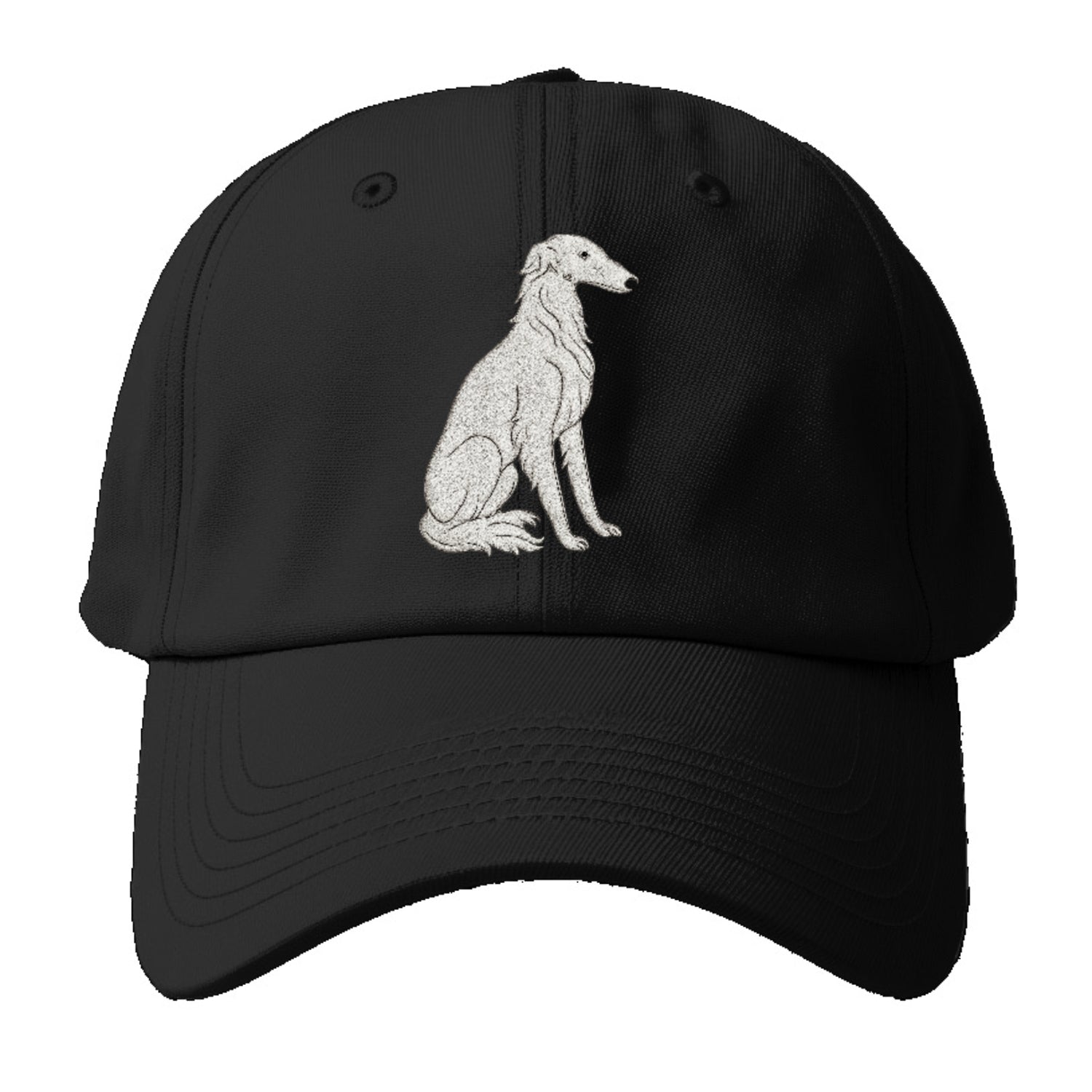 Borzoi White Sitting Pose Hat
