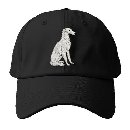 Borzoi White Sitting Pose Hat