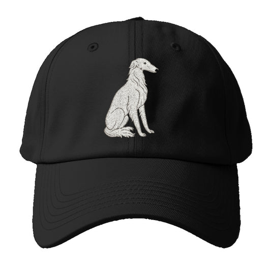 Borzoi White Sitting Pose Hat