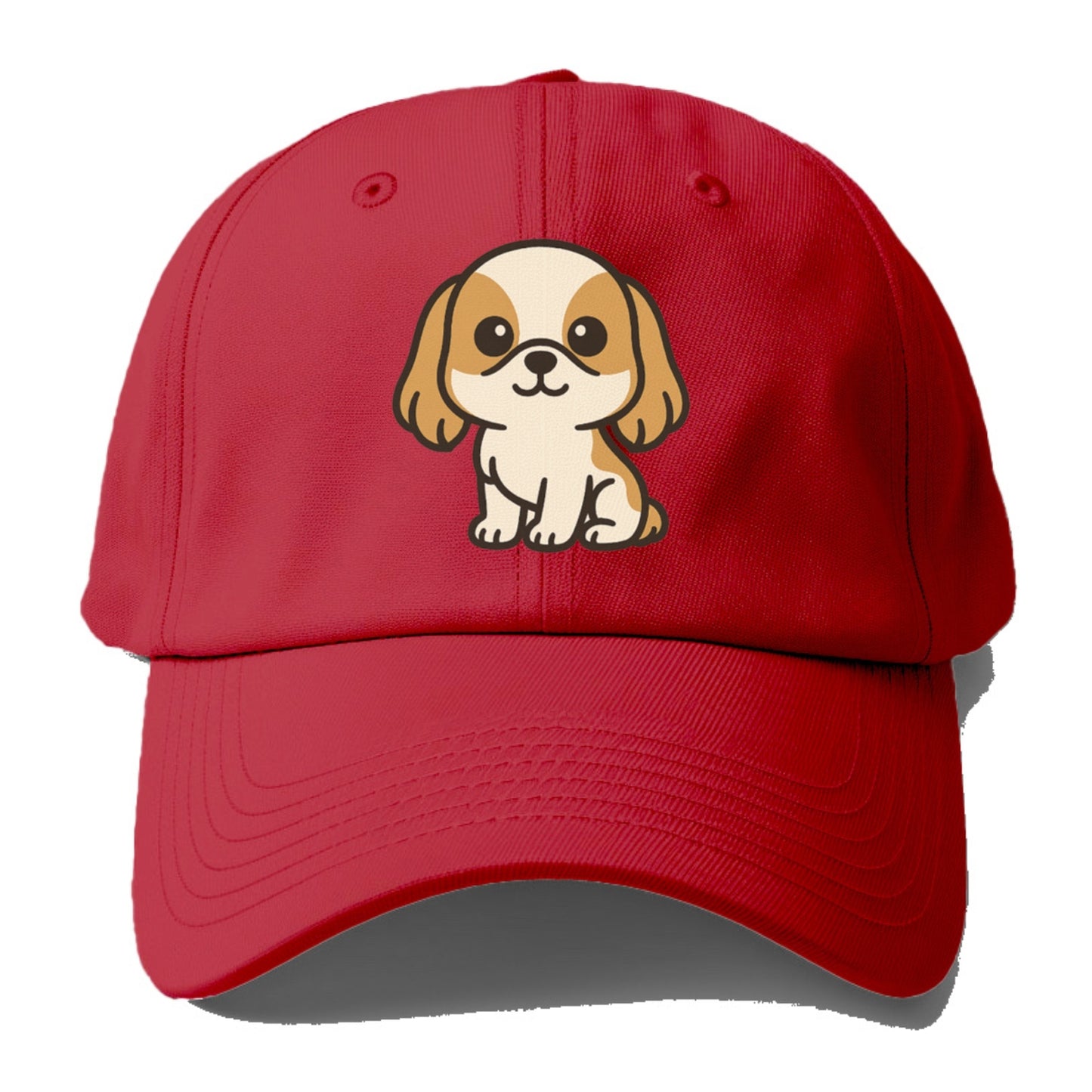 shih tzu white and gold sitting pose with long ears portrait design Hat