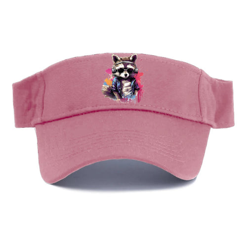 Raccoon With Headphones Visor