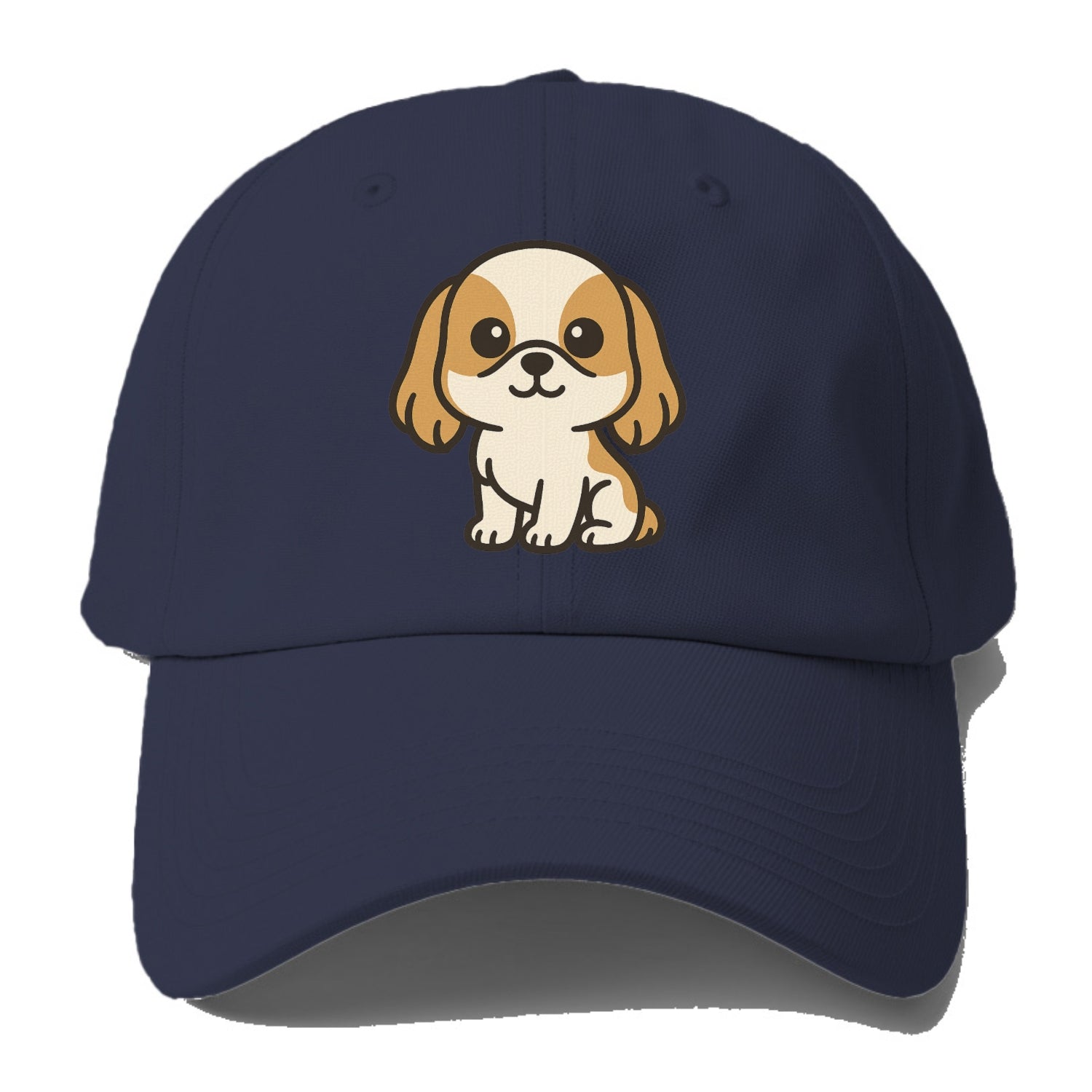 shih tzu white and gold sitting pose with long ears portrait design Hat