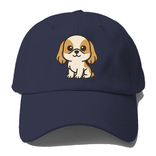 Shih Tzu White And Gold Sitting Pose With Long Ears Portrait Design Baseball Cap For Big Heads