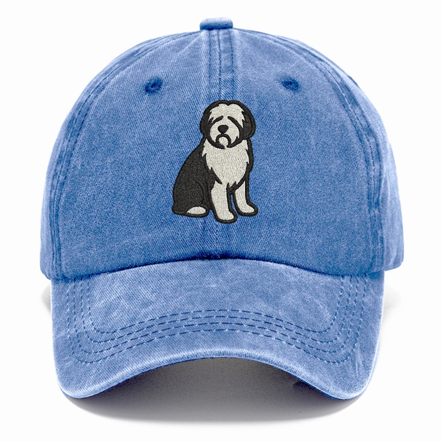 Old English Sheepdog Black And White Pose Hat