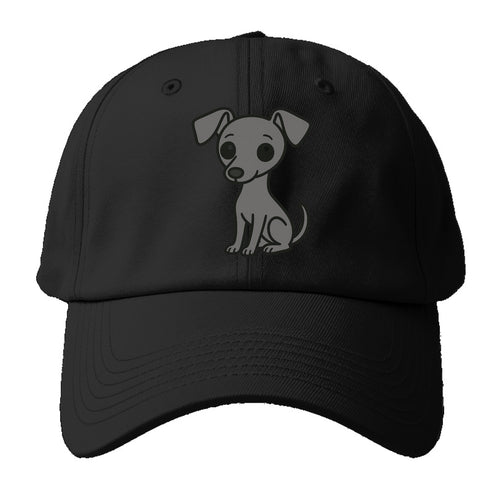Italian Greyhound Gray Sitting Pose With Thin Build Portrait Design Baseball Cap For Big Heads