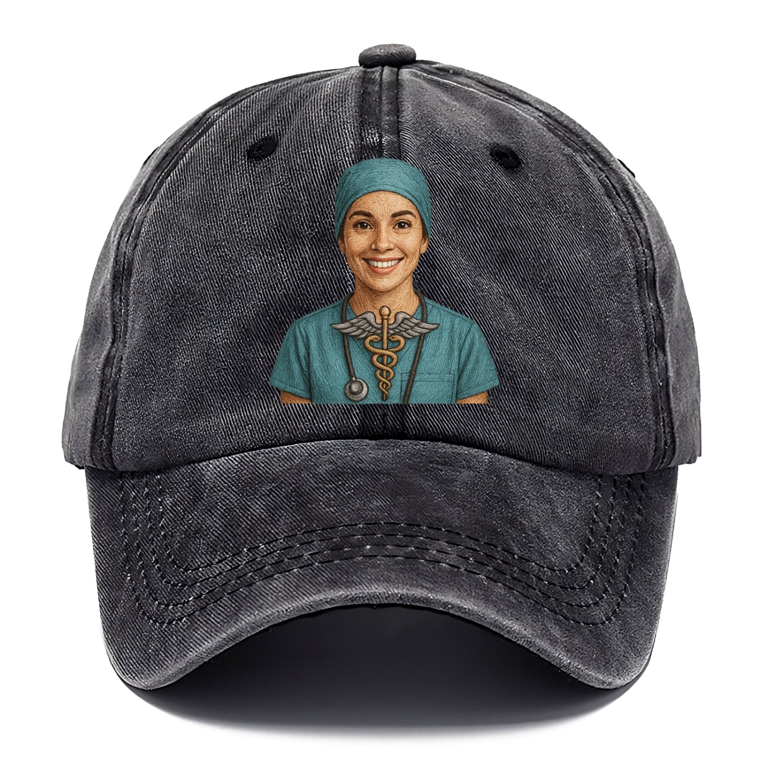 smiling doctor with caduceus art Hat