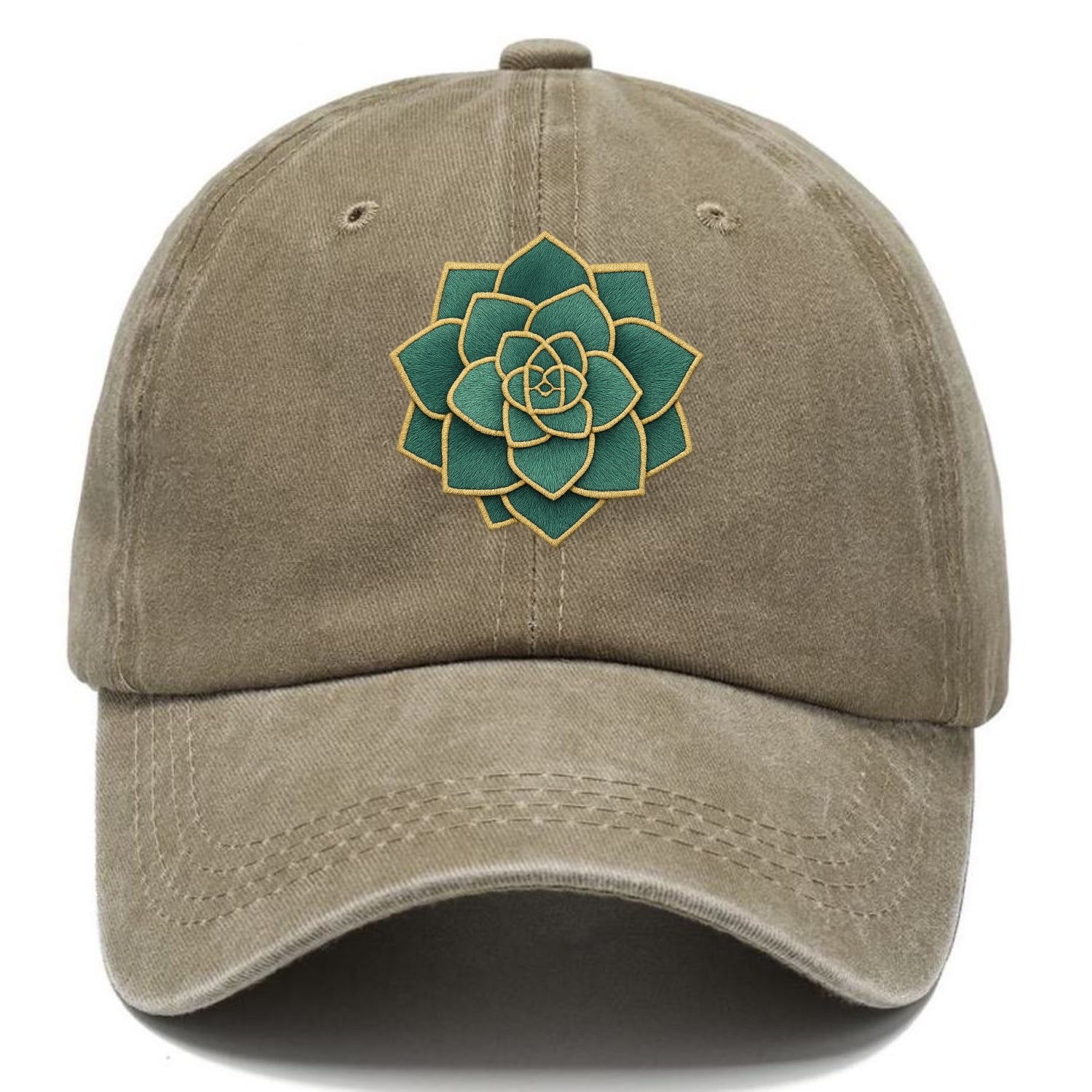 geometric flower embroidery Hat