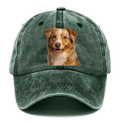 red merle australian shepherd portrait design Hat